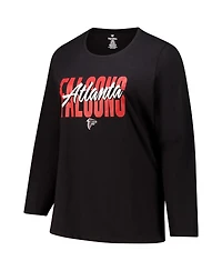 Fanatics Women's Black Atlanta Falcons Long Sleeve Scoop Neck T-Shirt