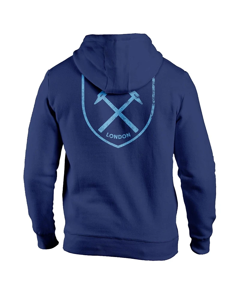 1863FC Men's Navy West Ham United Wordmark Fleece Pullover Hoodie