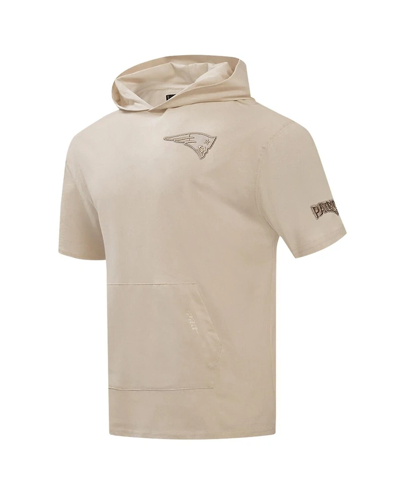 Pro Standard Men's Tan New England Patriots Neutrals Capsule Short Sleeve Pullover Hoodie