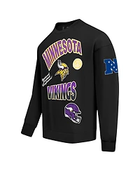 Pro Standard Men's Black Minnesota Vikings Turn It Up Drop Shoulder Pullover Sweatshirt
