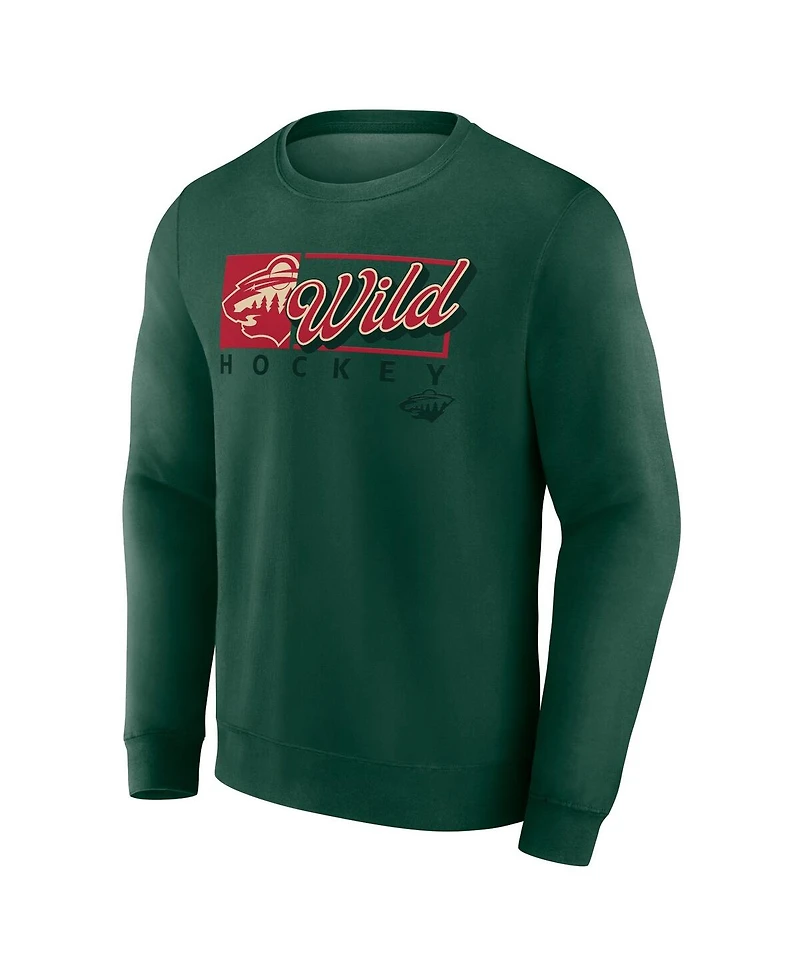 Fanatics Men's Green Minnesota Wild Focus Fleece Pullover Sweatshirt