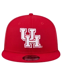 New Era Men's Red Houston Cougars 9FIFTY Trucker Snapback Hat