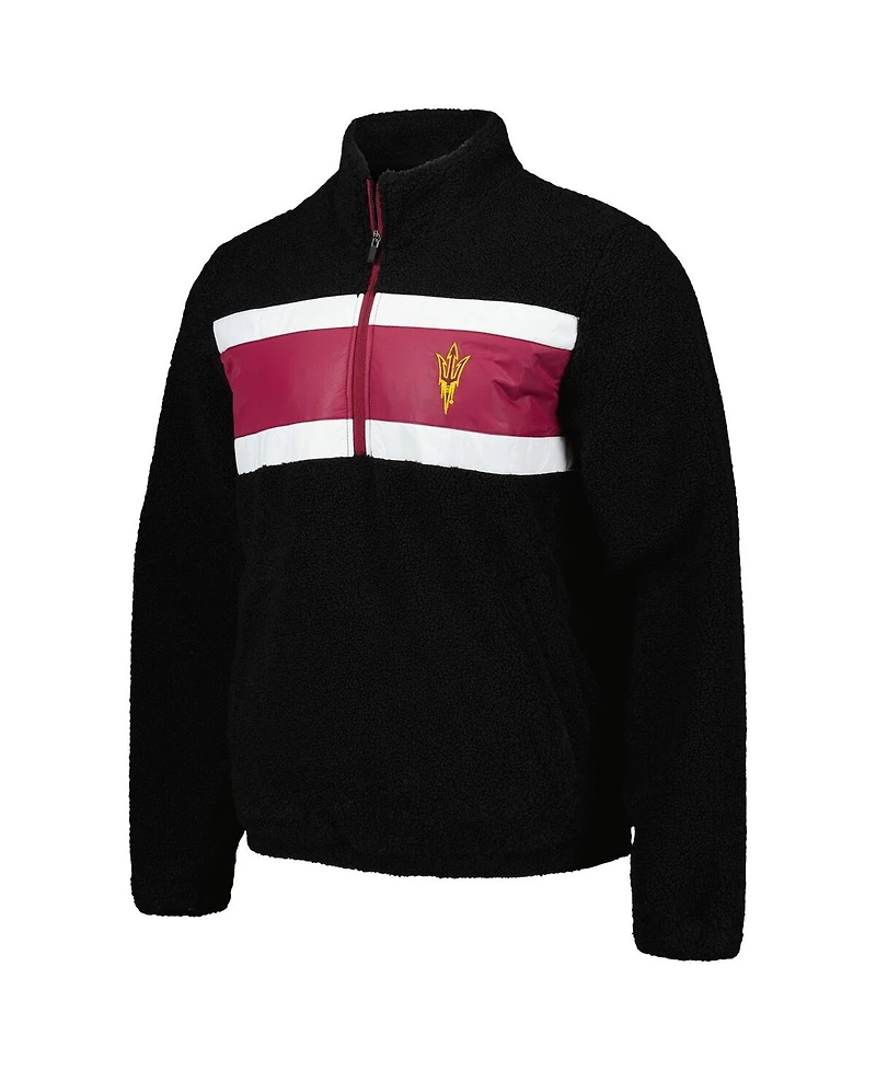 G-iii Sports by Carl Banks Men's Black Arizona State Sun Devils Pinch Runner Half-Zip Hoodie