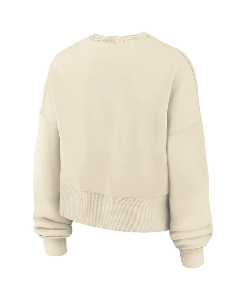 Nike Women's Natural Vanderbilt Commodores Phoenix Fleece Oversized Cropped Sweatshirt