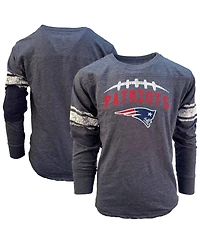 Wes & Willy Big Boys and Girls Navy New England Patriots Football Long Sleeve T-Shirt