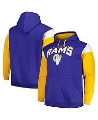 Profile Men's Royal Los Angeles Rams Big Tall Trench Battle Pullover Hoodie