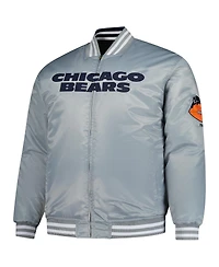 Mitchell & Ness Men's Navy/Silver Chicago Bears Big Tall Throwback Reversible Full-Zip Jacket