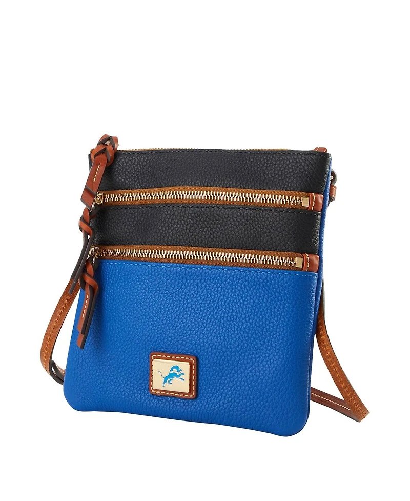 Dooney & Bourke Detroit Lions Team Logo Halftime Triple Zip Crossbody Bag