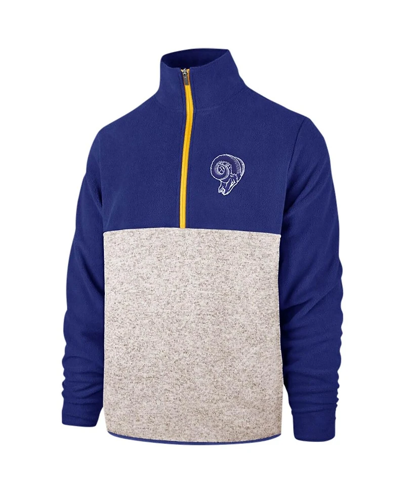 '47 Brand Men's Royal/Cream Los Angeles Rams Colorblock Kodiak Half-Zip Jacket