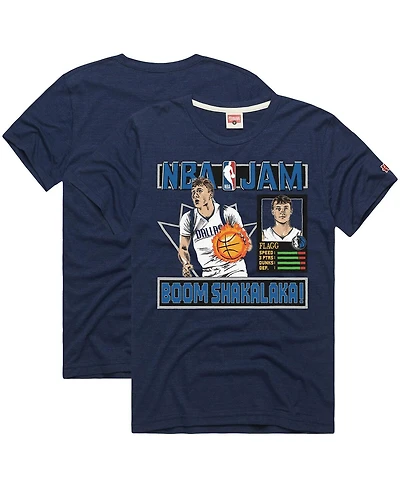 Homage Men's and Women's Cooper Flagg Navy Dallas Mavericks Nba Jam Tri-Blend T-Shirt