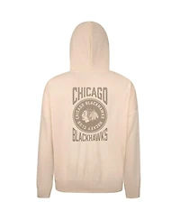 LevelWear Men's Cream Chicago Blackhawks Contact Stamp Pullover Hoodie