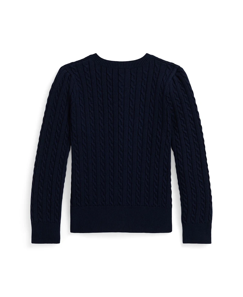Polo Ralph Lauren Girls 2T-6X Bear Mini-Cable Cardigan
