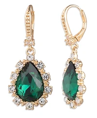 Marchesa Glass Stone Gold-Tone Drama Pear Drop Earrings