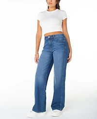 Celebrity Pink Juniors' High Rise Baggy Wide-Leg Curvy Jeans