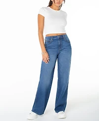 Celebrity Pink Juniors' High Rise Baggy Wide-Leg Curvy Jeans