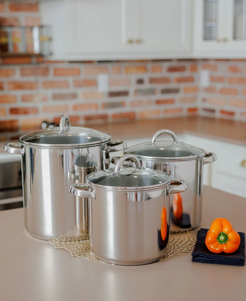 Sedona Kitchen Stainless Steel 3-Pc. Stock Pot Set