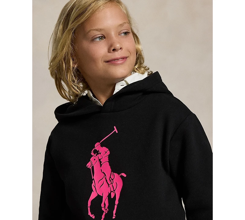 Polo Ralph Lauren Big Boys Pink Pony Fleece Hoodie