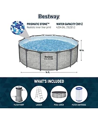 Bestway Steel Pro Max 14'x48" Round Above Ground Swimming Pool with Pump & Cover