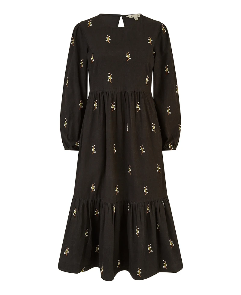 Yumi Women's Long Sleeve Midi Floral Dress