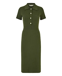 Yumi Women's Fitted Rib Knitted Midi Dress