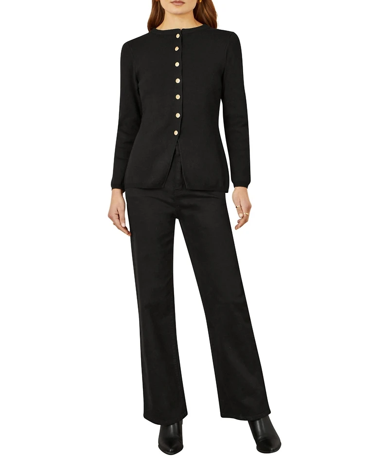 Yumi Women's Chic Peplum Button Up Cardigan