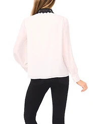 CeCe Women's Long Sleeves Applique Button Up Shirts