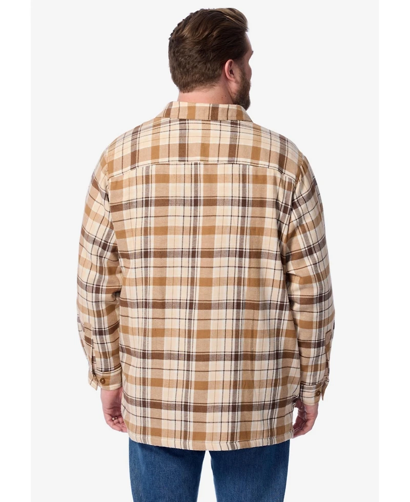Boulder Creek Big & Tall by KingSize Fleece-Lined Flannel Shirt Jacket