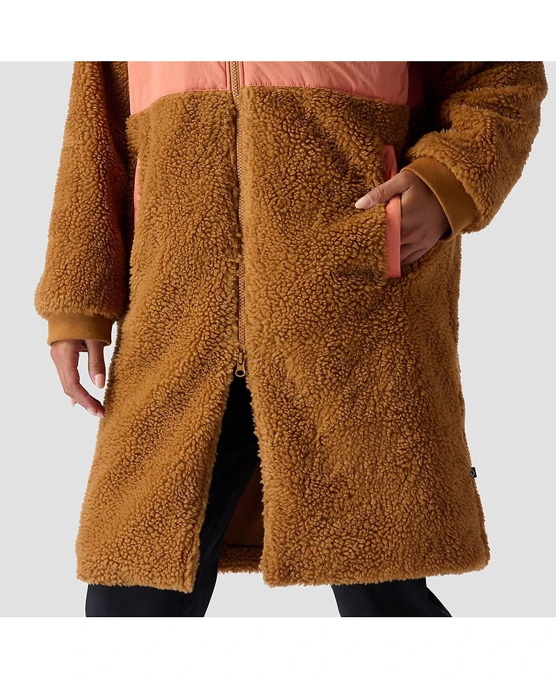 Backcountry Women's Mixed Fabric Fleece Long Coat Fleece Jackets