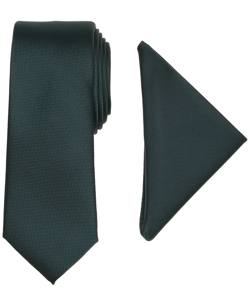 Alfani Men's Modern Textured Tie & Pocket Square Set, Created for Macy's