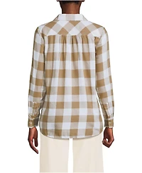 Lands' End Women's Flannel Boyfriend Long Sleeve Shirt