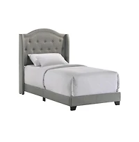 Intercon Rhyan Twin Uph Bed in Rhyan Smoke Fabric