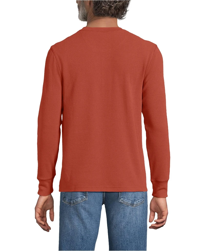 Lands' End Men's Long Sleeve Thermal Waffle Henley