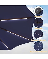 15 ft. Outdoor Rectangular Crank Market Umbrella Patio