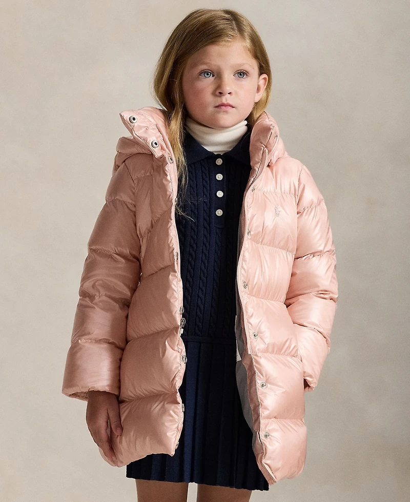 Polo Ralph Lauren Girls 2T-6X Metallic Full-Zip Hooded Long Jacket