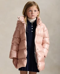 Polo Ralph Lauren Girls 2T-6X Metallic Full-Zip Hooded Long Jacket