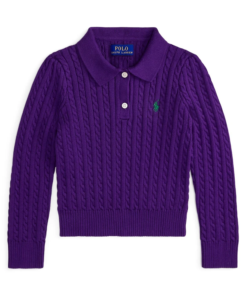 Polo Ralph Lauren Girls 2T-6X Mini-Cable Sweater