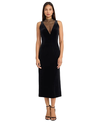 Donna Morgan Women's Mock Neck Midi Dress
