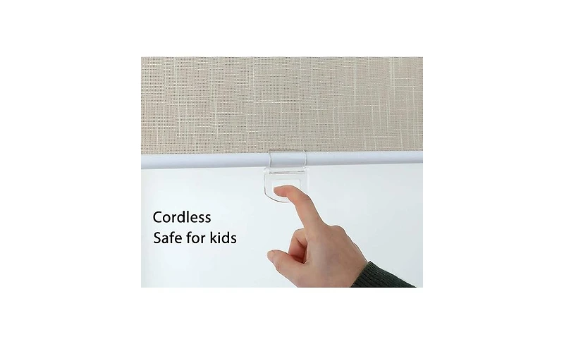 Shadisfy Roller Window Blinds & Shades, Cordless for Windows, 100% Blackout Home, 39" W X 64" H, Linen