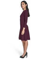 Jessica Howard Women's Textured Ottoman Fit and Flare Dress
