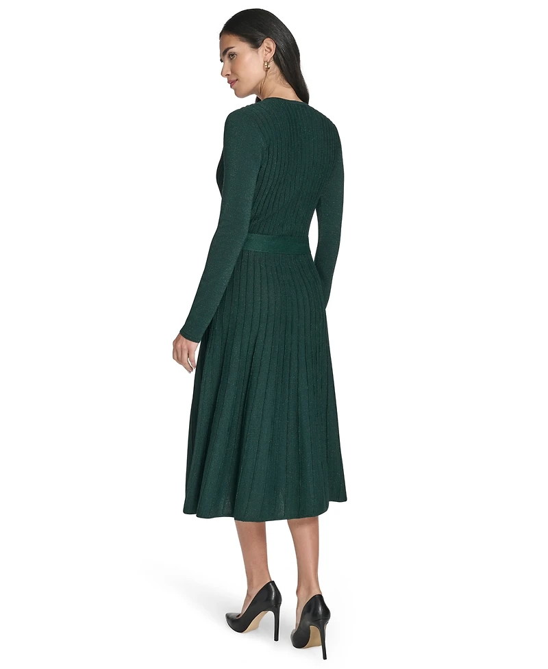 Jessica Howard Women's Fit and Flare Midi Sweater Dress