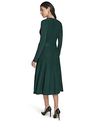 Jessica Howard Women's Fit and Flare Midi Sweater Dress