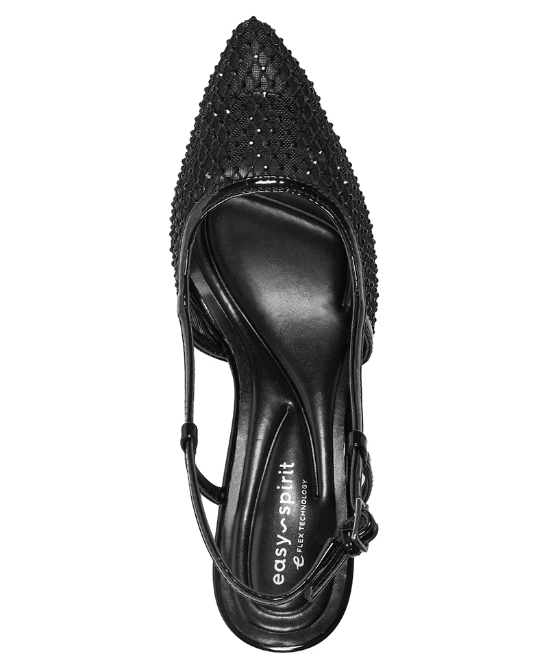 Easy Spirit Women's Ravin eFlex Embellished Mesh Slingback Pumps