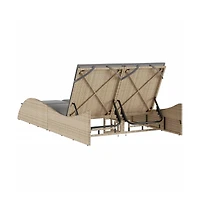 Sun Lounger Beige Pe rattan 44.9x80.7x28.7 in