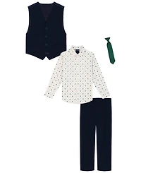 Nautica Boys 2T-7 4-Piece Shirt, Tie, Vest and Pants Set