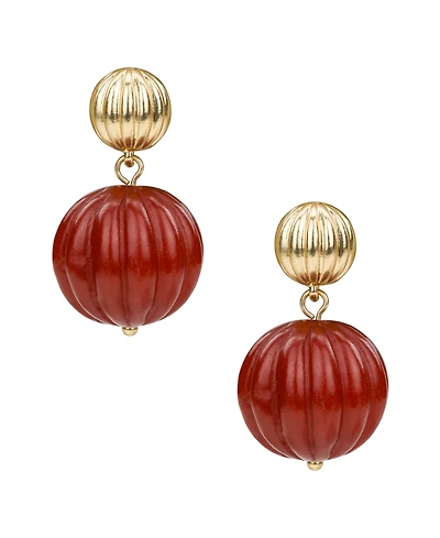 Patricia Nash Scalloped Bead Matte Gold-Tone Drop Post Earrings