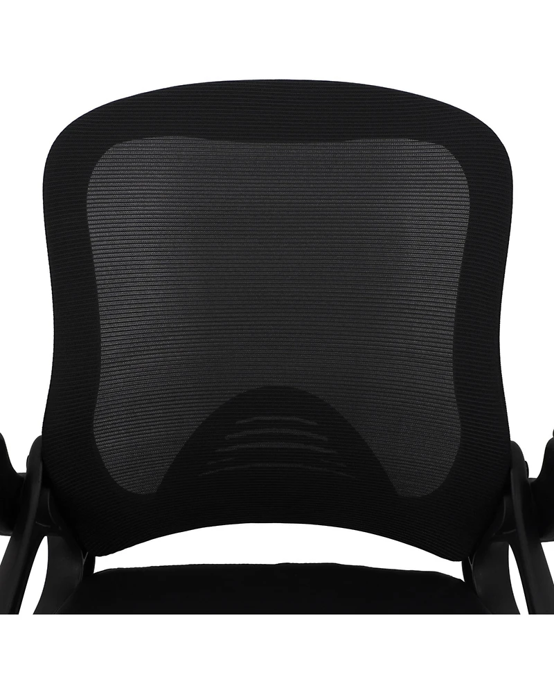 Elama Mid Back Adjustable Mesh and Fabric Office Chair in Black
