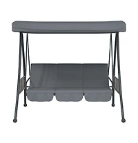 vidaXL Garden Swing Bench Dark grey Powder-coated steel Large