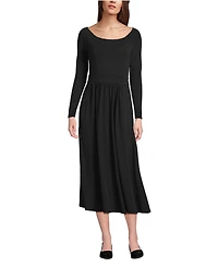 Lands' End Women's Cotton Modal Off Shoulder Midi Dress