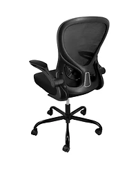 Elama Mid Back Adjustable Mesh and Fabric Office Chair in Black