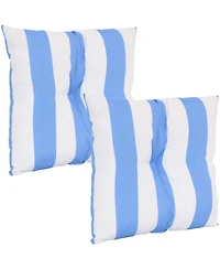Indoor/Outdoor Weather-Resistant Polyester Square Tufted Pillow with Zipper Closures - 19" 2pk